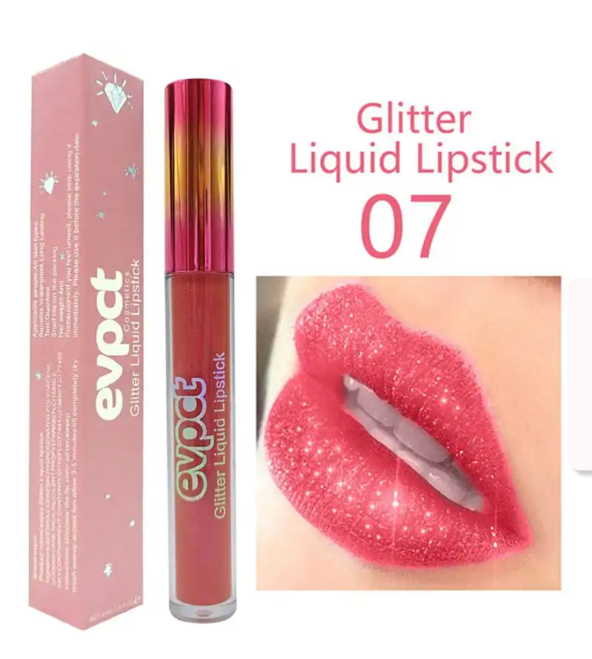 Matte to glitter liquid lipstick